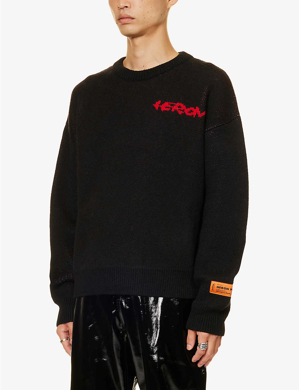 Branded Crewneck Regular-fit Wool-blend Jumper - Image 3