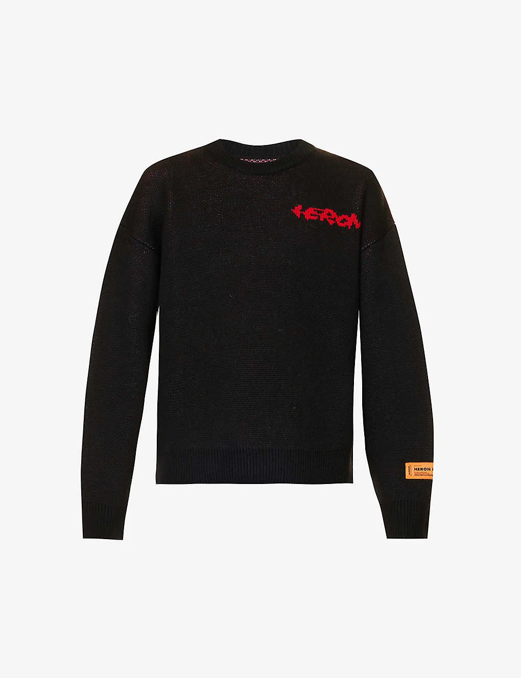Branded Crewneck Regular-fit Wool-blend Jumper