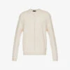 Emporio Armani Brand-embroidered Contrast-stitched Knitted Jumper