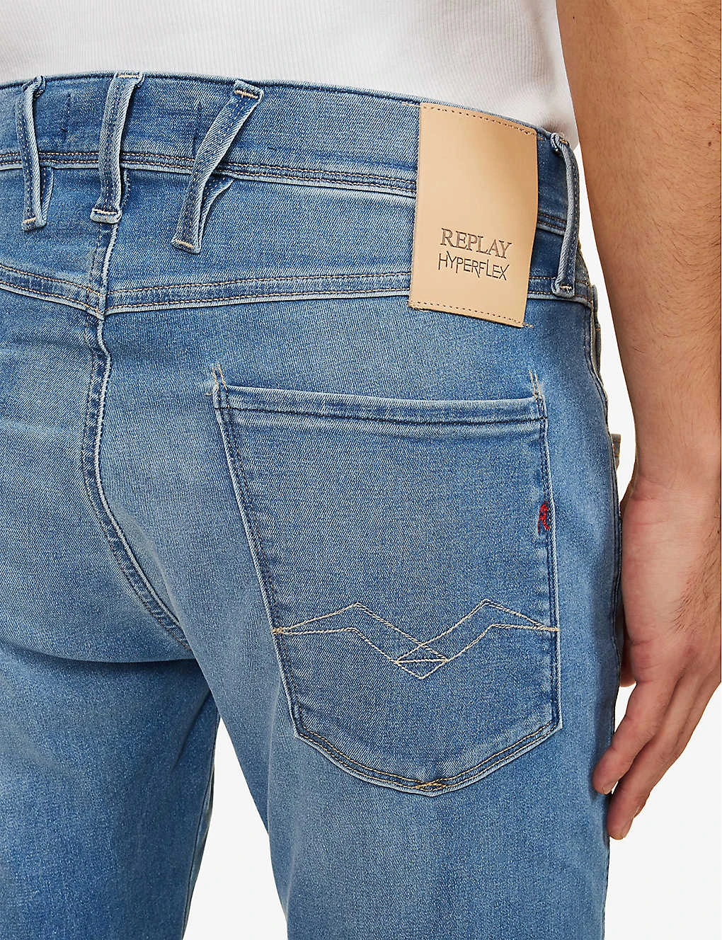 Replay Anbass Hyperflex Tapered-leg Slim-fit Stretch-denim Jeans - Image 6