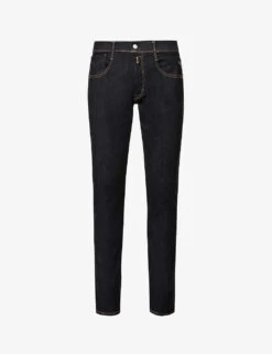 Replay Anbass Regular-fit Tapered-leg Stretch-denim Jeans